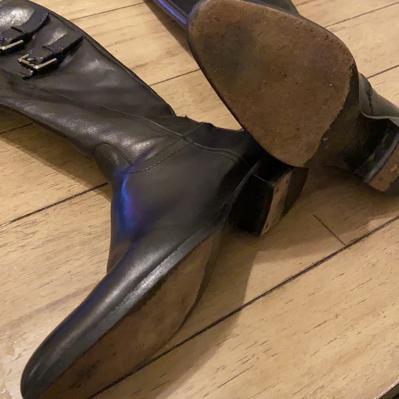 Jil Sander Black Leather Riding Boots with Silver Buckles - Picture 7 of 7